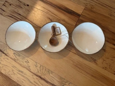 Bandeja y cuchara de madera de mango triple cuenco Mud Pie E3 Circa House 20 x 6,5 granja Foto 1 de 4