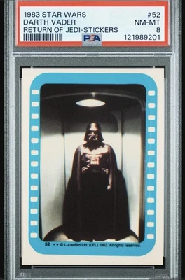 1983 STAR WARS RETURN OF THE JEDI Stickers #52 Darth Vader PSA 8 Centered Beauty - Image 1 of 2