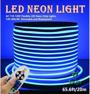 65ft 110V LED Neon Rope Light Strip Flexible Waterproof Tube for Home Floor Bar  - Picture 1 of 18