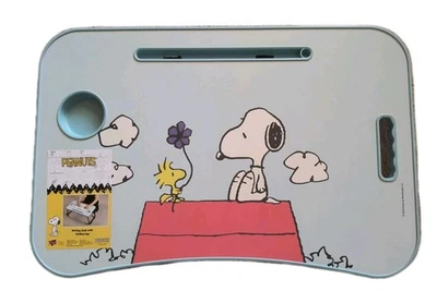 Peanuts SNOOPY & WOODSTOCK Blue Laptop Tray Table Desk (23" x 15") NEW! 🆓Ship! - Image 1 of 4