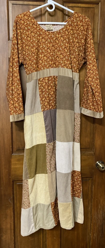 "Vestido Gitano Rosa Retazos Floral Boho Festival Talla Única 100% Algodón 36x50"" Largo" Foto 1 de 4