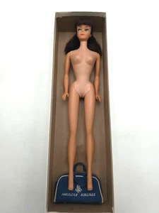 Vintage Barbie Mattel #850 Brunette Ponytail Doll With American Airlines Bag - Bild 1 von 10