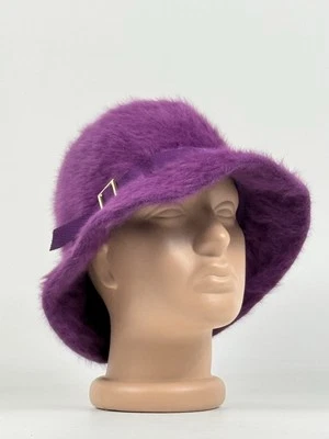 Sombrero cubo mezcla piel de conejo de angora púrpura talla única Y2K Kangol difuso - Inglaterra Foto 1 de 4