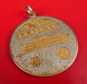 1907 FLUSSBOOT SS ADMIRAL SCHIFF ST LOUIS EADS BRÜCKE KREUZFAHRT ANHÄNGER MEDAILLE AUSZEICHNUNG SELTEN - Bild 1 von 2