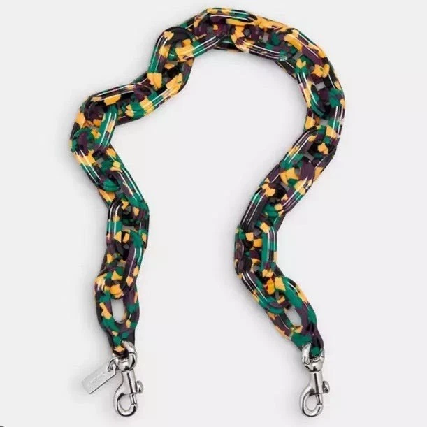 Correa de cadena corta Coachtopia en color negro verde multi nueva con etiquetas auténtica Foto 1 de 1