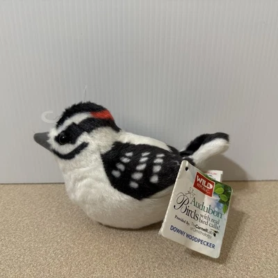 K&M International Audubon DOWNY WOODPECKER W/ SOUND 6" Plush STUFFED ANIMAL TOY - Image 1 of 3