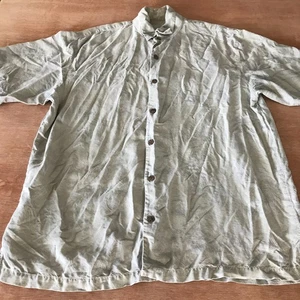 Tommy Bahama Hawaiihemd 100% Seide Herren L beige Blumen Knopfleiste Kurzarm - Bild 1 von 12