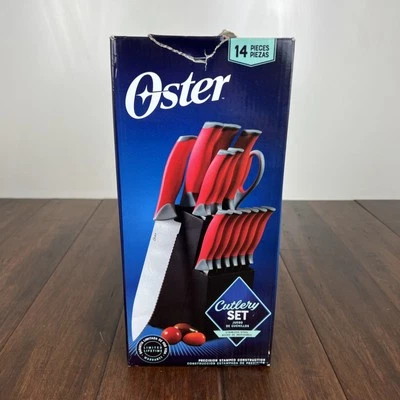 Juego de cubiertos Oster Lindbergh. Bloque de madera y 14 piezas de acero inoxidable Foto 1 de 4