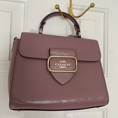 Coach CF320 Morgan Top Handle Satchel Patent Crossgrain Leather $495 New W/ Out - Image 1 of 4