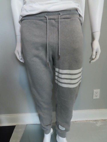 Thom Browne Heather grigio classico loopback 4 bar joggers pantaloni della felpa da uomo taglia 3