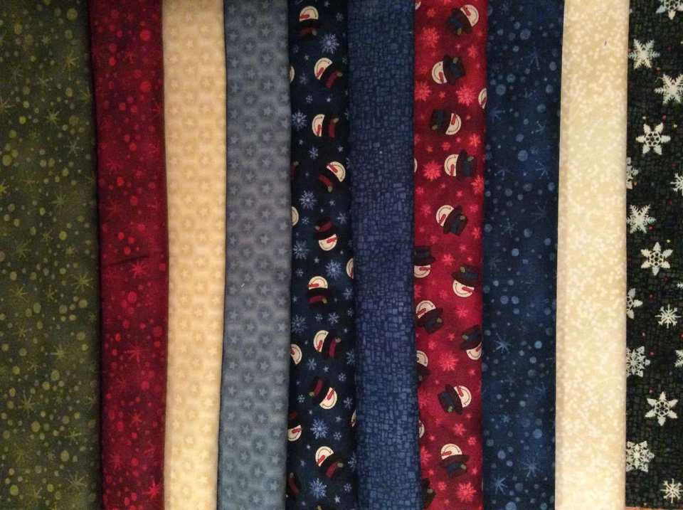 Benartex Cheryl Haynes Snowfolk Cotton Quilt Fabric 10 Fat Quarter Cuts - Image 1 of 1