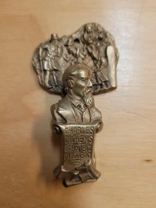 Vintage Charles Dickens Brass Door Knocker w/ Born Died Dates, A Christmas Carol - Picture 1 of 10