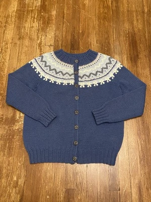 Cárdigan de lana estampado vintage Cottagecore suéter tejido para mujer pequeño Foto 1 de 4