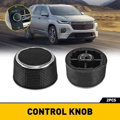 Paquete de 2 piezas de interruptor de control de ventilador y perilla de calefacción de aire acondicionado para Sierra GMC Acadia Yukon Foto 1 de 4