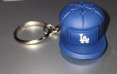 LOS ANGELES DODGERS KEYCHAIN CAP HAT 2" LONG LICENSED MLB BASEBALL CHARM PULL - Image 1 of 4