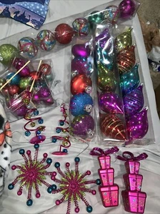 Lotto 53 Ornamenti Albero di Natale Target Infrangibili Tono Gioiello Luminoso - Foto 1 di 18