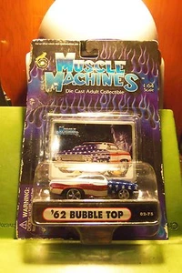 Muscle Machines 62 1962 bandera americana tapa burbuja coche fundido a presión nunca abierto - Imagen 1 de 6