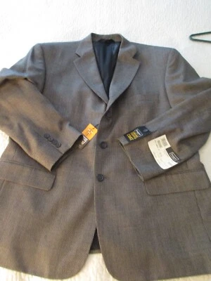 Casaco esportivo masculino 44 S marrom preto tweed mistura de lã Haggar novo com etiquetas - Imagem 1 de 4