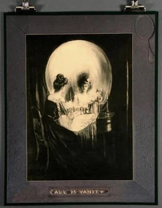 Póster ALL IS VANITY 11x14" ilusión óptica calavera y espejo surrealismo impresión artística - Imagen 1 de 1