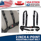 Set of 1 Universal Black 4 Point Quick Release Seat Belt Harness 2