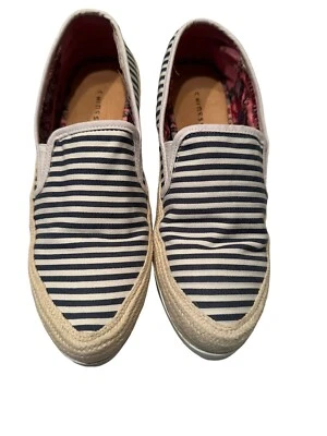 Alpargatas chinas a rayas azules y blancas para mujer talla 8 EU 38,5 #S73-5 Foto 1 de 4
