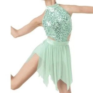Lyrical Dance Costume, Mint Green, Child Medium WAITING GAME 10271 - Picture 1 of 6
