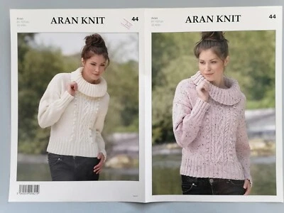 LADIES' ARAN STYLE SWEATER, 81-107cm, 10ply - ARAN KNIT Knitting Pattern 44 - Image 1 of 3