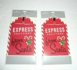 Lot of 2 Large Hallmark Gift Tags Express Delivery with Ribbon Large 7"x 4" H1 - Picture 1 of 2