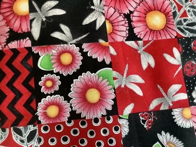 Henry glass "Morning Mist" by fresh designs, bright summer Red,  25" x44" - Image 1 of 4