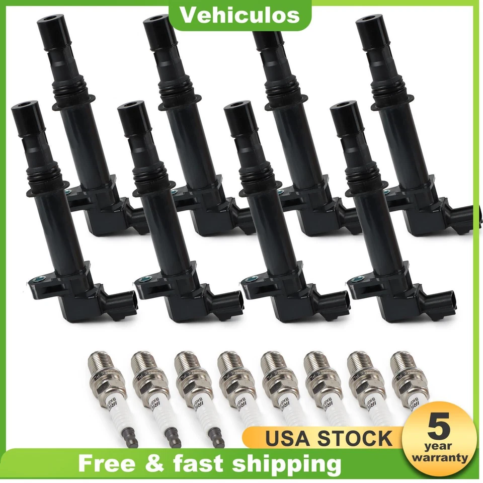 8X OEM Ignition Coil & 8 Iridium Spark Plug for Dodge Dakota Ram 1500 Jeep UF270 - Image 1 of 4