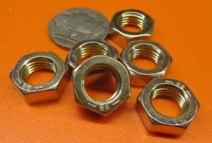 Zinc Yellow Thin Hex Nut, Grade 8 Steel, RH  3/8"-24 x 7/32" Height - 50 Pcs - Picture 1 of 11