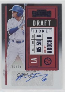 2020 Panini Contenders Prospect 2 Draft Ticket Blue /99 Jeremy Arocho Auto