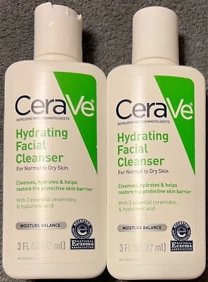 Paquete de 2 limpiadores faciales hidratantes CeraVe para piel normal a seca tamaño de viaje 3 OZ Foto 1 de 2