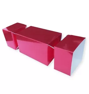 5 LARGE METALLIC RED CRACKER GIFT BOXES CHRISTMAS, FAVOURS,DECORATION,VALENTINES - Picture 1 of 3