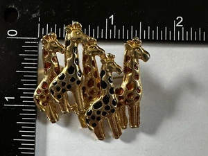 Gold Tone 5 Giraffe Brooch Pin - Picture 1 of 4