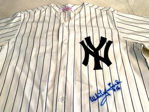 Whitey Ford Signed (1950’s Flannel Style) Mitchell & Ness Yankees Jersey -JSA - Picture 1 of 5