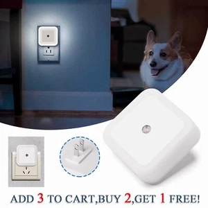 Plug-in LED Night Light Lamp Dusk to Dawn Sensor for Hallway Kitchen Bathroom US - Picture 1 of 12