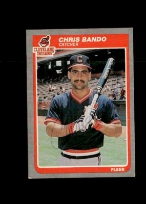 Chris Bando Indians 1985 Fleer authentic autographed card - Image 1 of 2