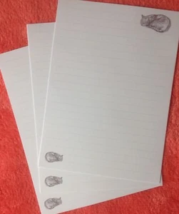 Sleeping Tabby Cat LINED writing paper set with matching envelopes 6+6+4 - Picture 1 of 5