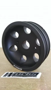 Polea de manivela ligera Works Engineering Toyota Corolla Levin 20V parte superior negra - Imagen 1 de 12