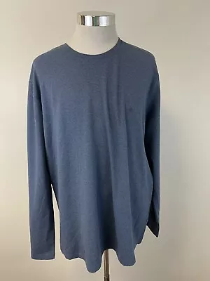 Camisa Luxor Para Hombres 2XL Camiseta Azul Sólida Manga Larga Elastizada Cuello Redondo N48 Foto 1 de 4