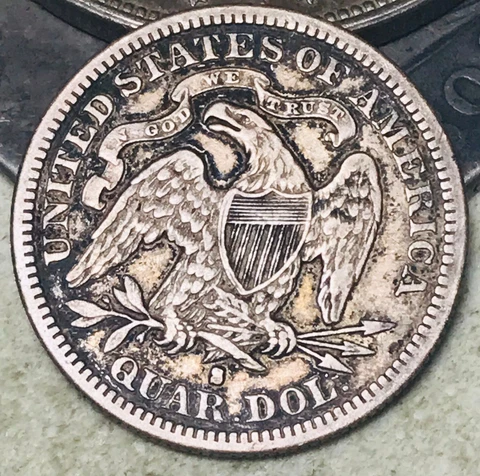 1877 S Seated Liberty Quarter 25C Ungraded Choice 90% Silver US Coin CC18548 Cover