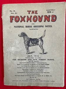 foxhound hunting rare horse breeding 1914 packs hounds fox maps bicester  - Picture 1 of 4