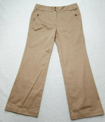 Pantalones de vestir George by Mark Eisen beige para mujer talla 10 calce moderno pantalones de carrera Foto 1 de 4