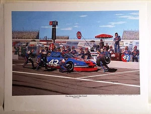 Stampa Richard Petty The King & His Court, SGD #140/250 COA William Vance Nichols - Foto 1 di 12
