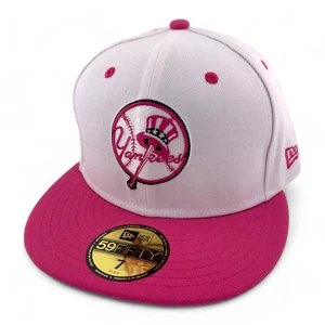 New Era New York Yankees MLB Pink/White Exclusive Pack 59Fifty Fitted Hat Cap - Picture 1 of 6