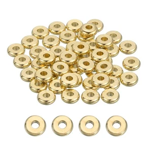 120 Pcs Flat Round Spacer Beads 6mm Brass Heishi Beads for Jewelry Making - Picture 1 of 6