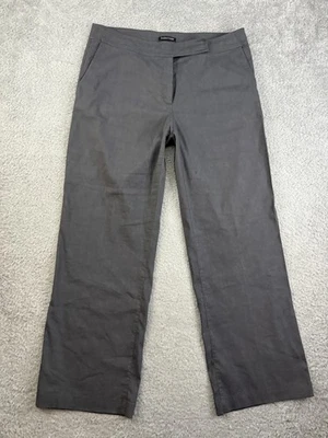 Eileen Fisher Pants Womens 12 Gray Straight Leg Hook Zip Pockets Italian Fabric - Image 1 of 4