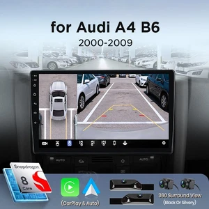 360° Android14 Für Audi A4 8E 8H B6 B7 00-09 Autoradio Apple Carplay GPS Navi 4G - Bild 1 von 14
