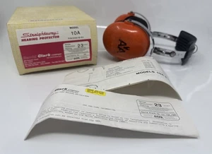 David Clark Orange Vintage Hearing Protection Headset Model 10A P/N 12451G-01 AA - Picture 1 of 7